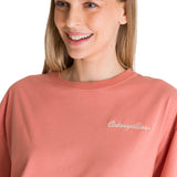 Polera Manga Corta Boxy Mujer Bordato CAT Rosa CAT