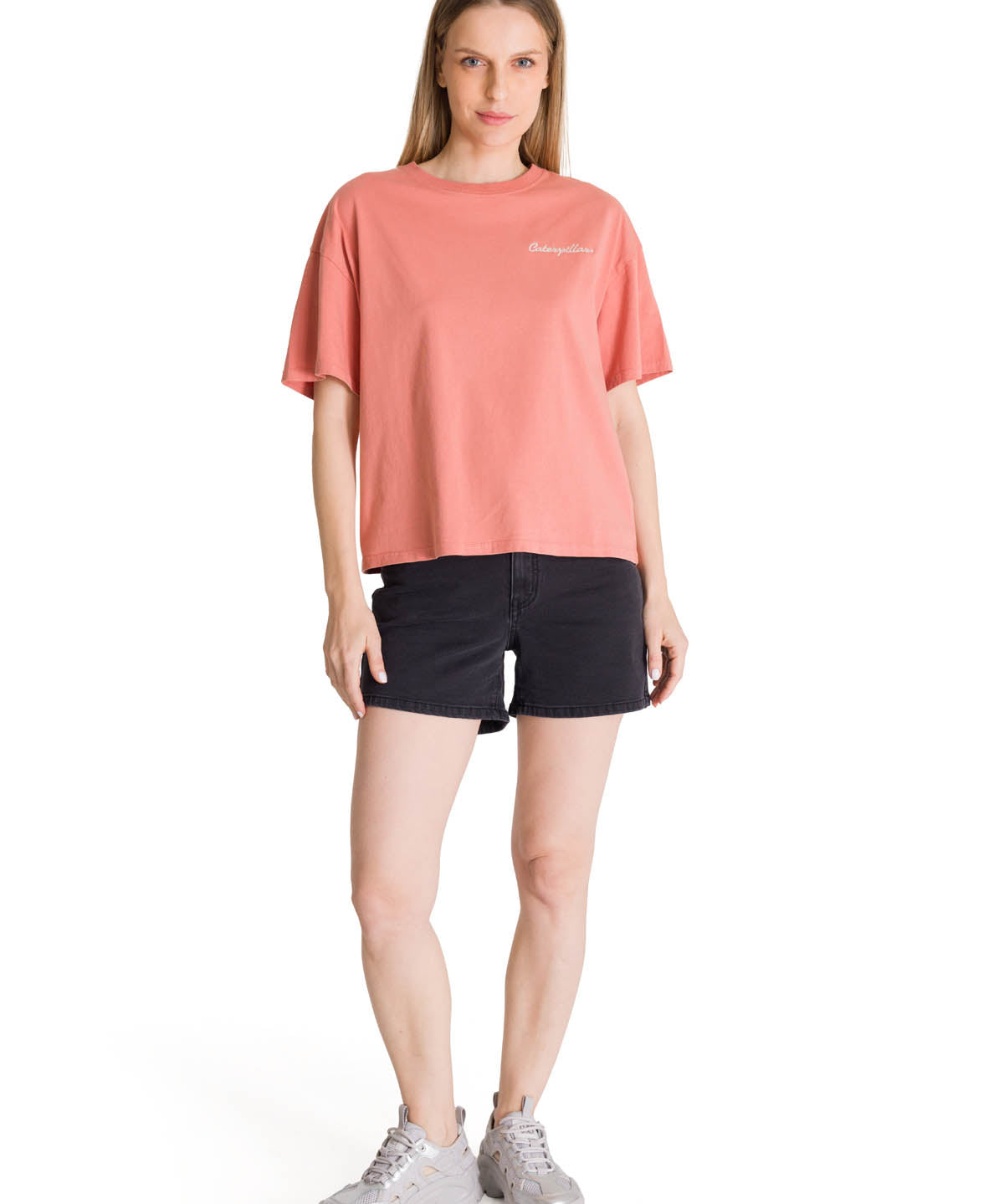 Polera Manga Corta Boxy Mujer Bordato CAT Rosa CAT