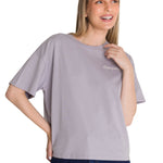 Polera Manga Corta Boxy Mujer Bordato CAT Lila CAT