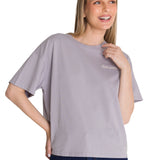Polera Manga Corta Boxy Mujer Bordato CAT Lila CAT