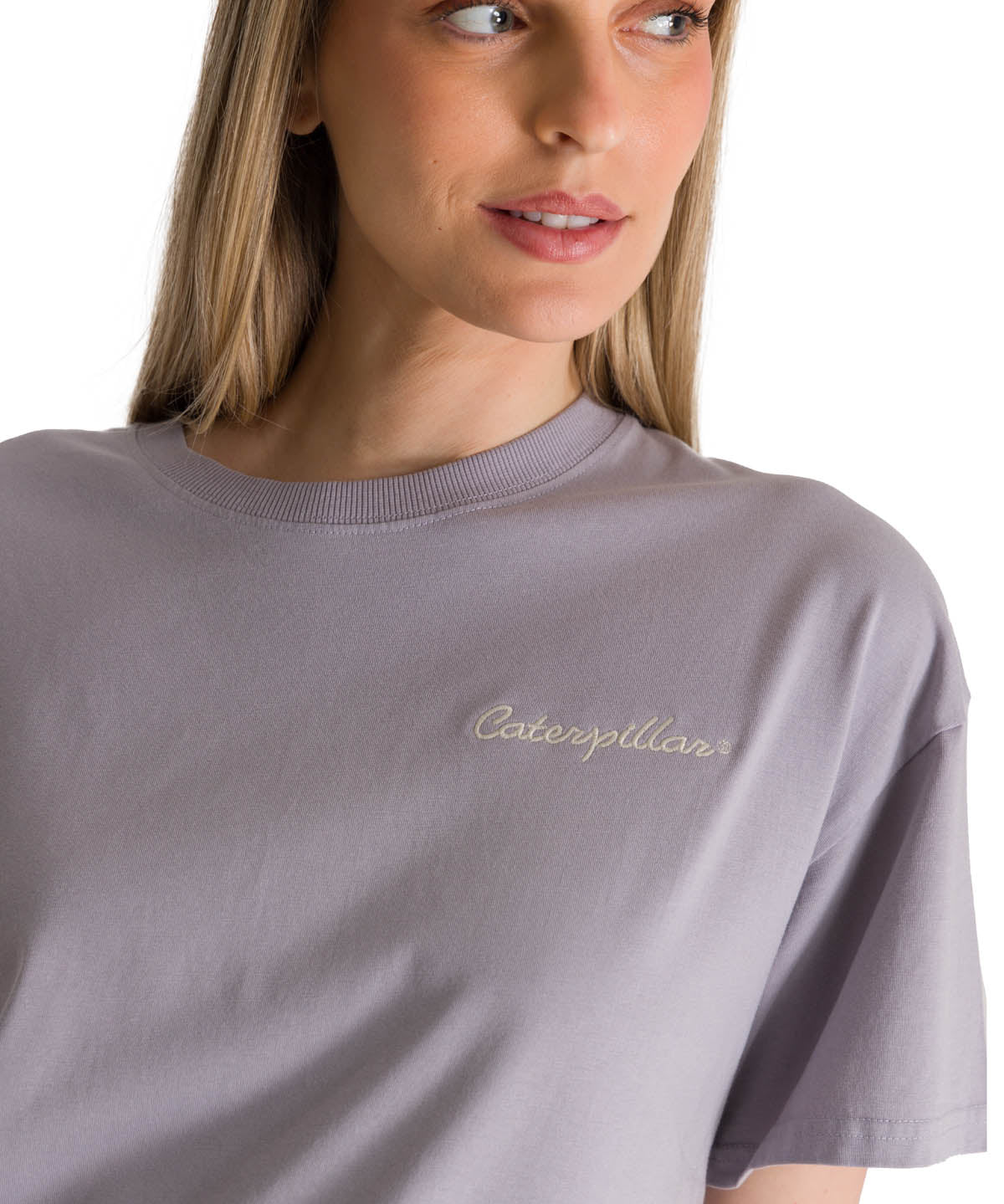 Polera Manga Corta Boxy Mujer Bordato CAT Lila CAT