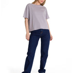 Polera Manga Corta Boxy Mujer Bordato CAT Lila CAT