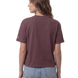 Polera Manga Corta Boxy Mujer Heavyweight Emb Burdeo  Cat