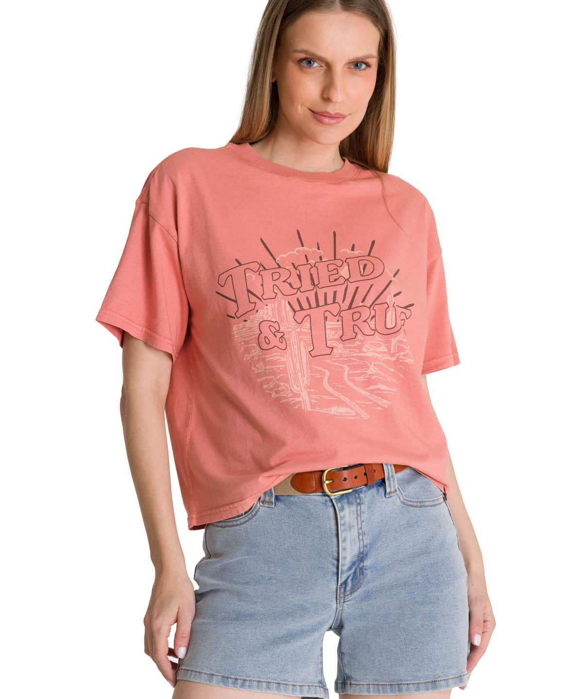 Polera Manga Corta Boxy Mujer Bordato CAT Negra CAT