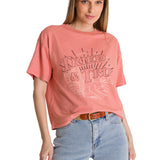 Polera Manga Corta Boxy Mujer Bordato CAT Negra CAT