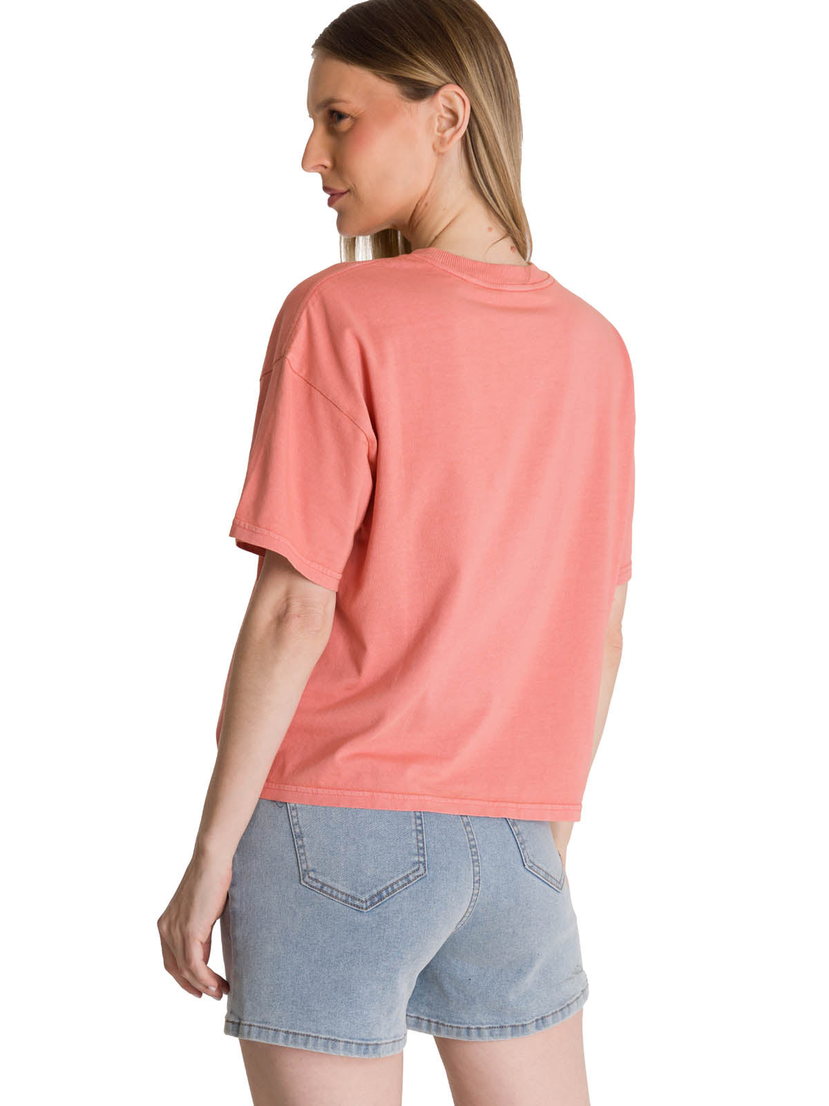 Polera Manga Corta Boxy Mujer Bordato CAT Negra CAT