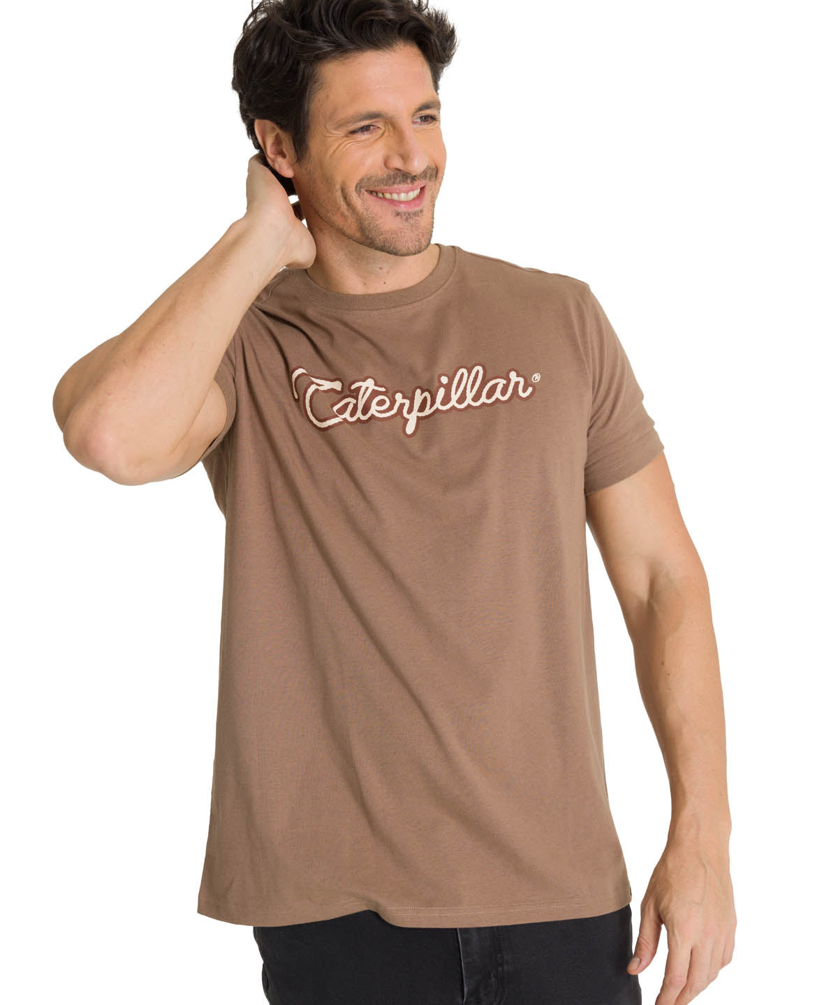 Polera Manga Corta Hombre Roam Free Café CAT