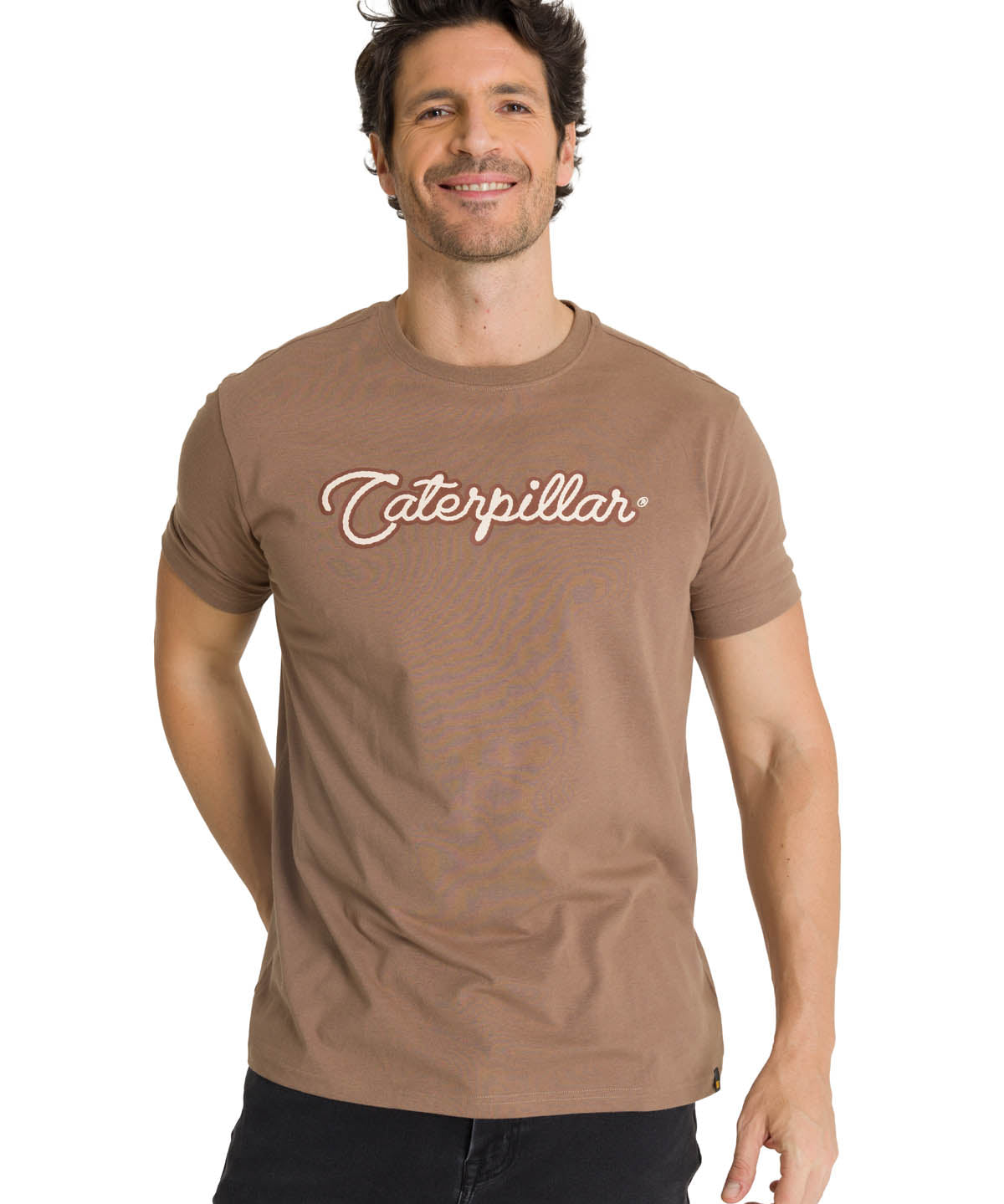 Polera Manga Corta Hombre Roam Free Café CAT