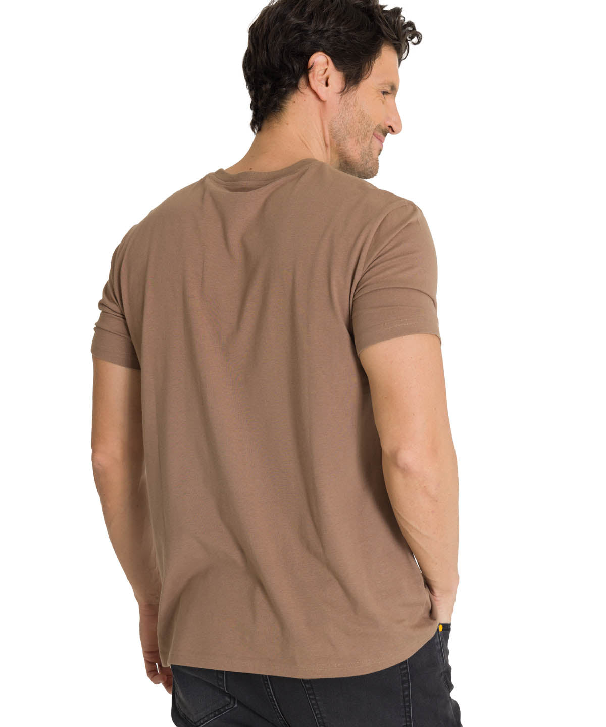 Polera Manga Corta Hombre Roam Free Café CAT