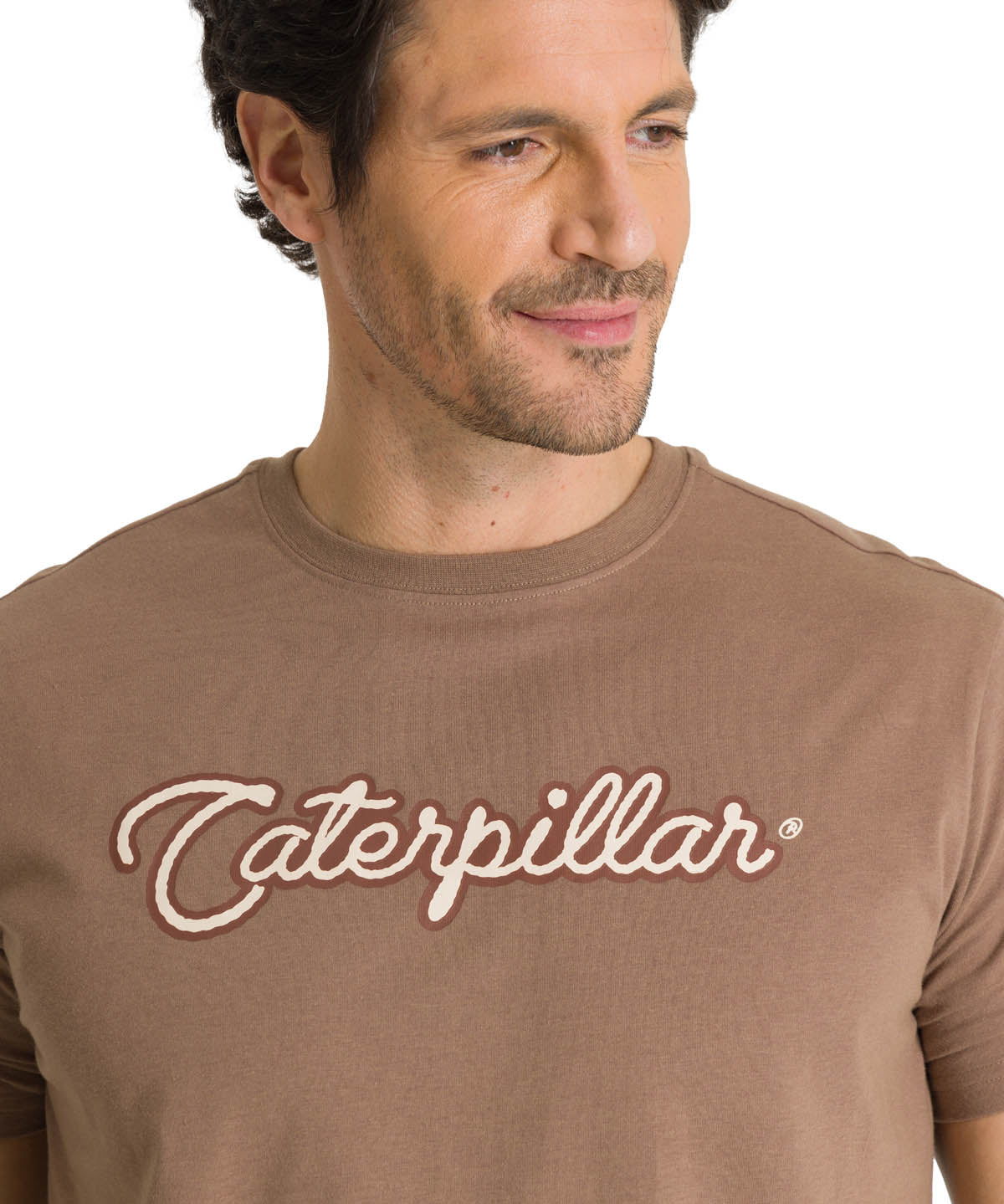 Polera Manga Corta Hombre Roam Free Café CAT