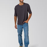 Polera Manga Corta Hombre Slub Knit Relaxed Negro Cat