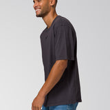 Polera Manga Corta Hombre Slub Knit Relaxed Negro Cat