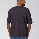 Polera Manga Corta Hombre Slub Knit Relaxed Negro Cat