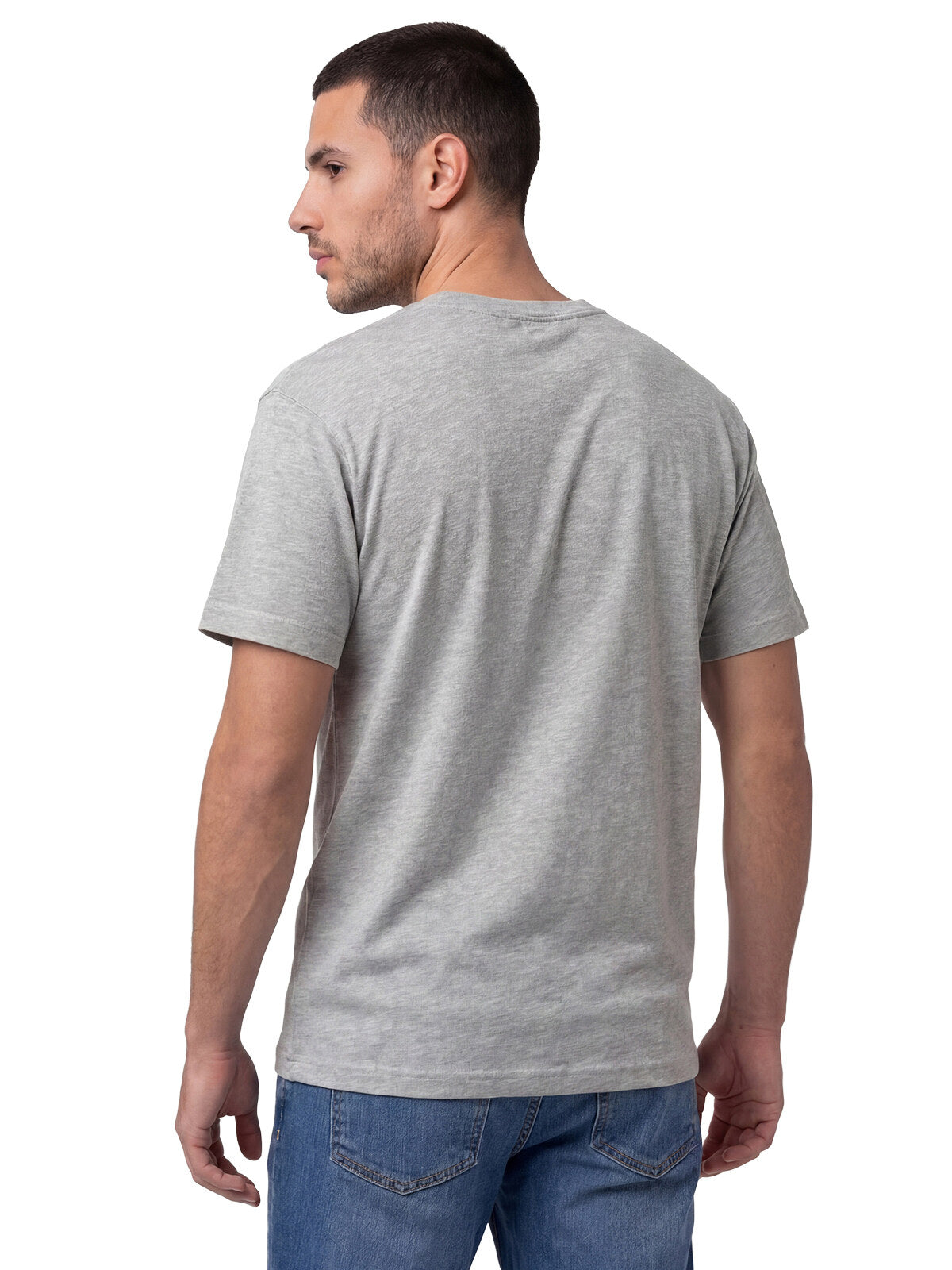 Polera Manga Corta Hombre Slub Knit Relaxed Gris Cat