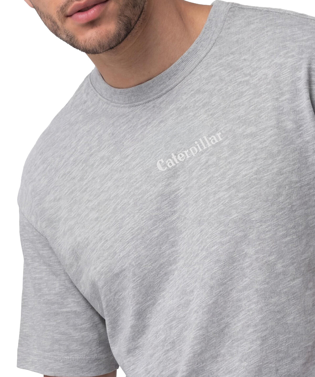 Polera Manga Corta Hombre Slub Knit Relaxed Gris Cat