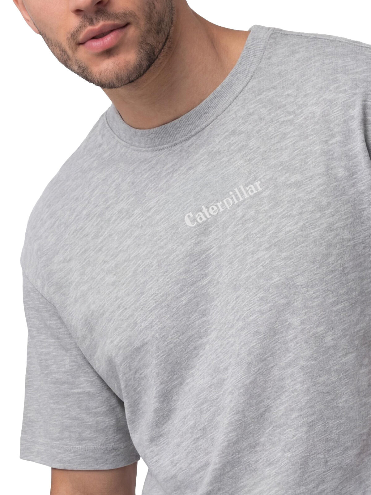 Polera Manga Corta Hombre Slub Knit Relaxed Gris Cat