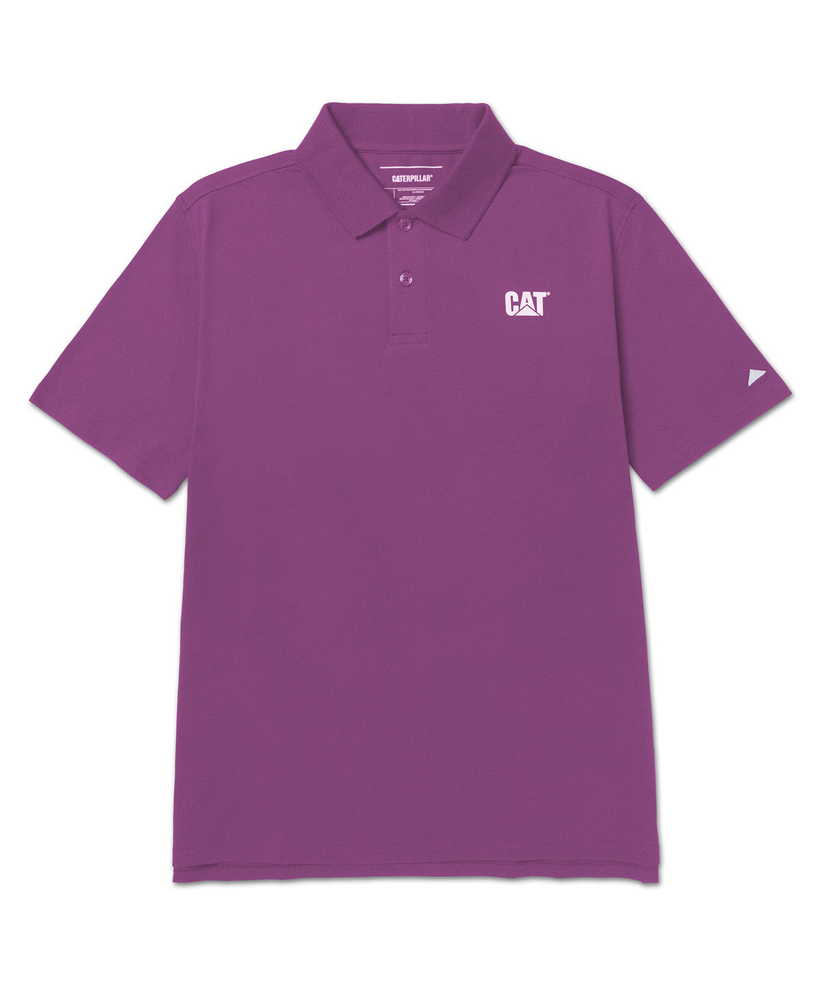 Polera Manga Corta Hombre Cat Logo Pique Morado