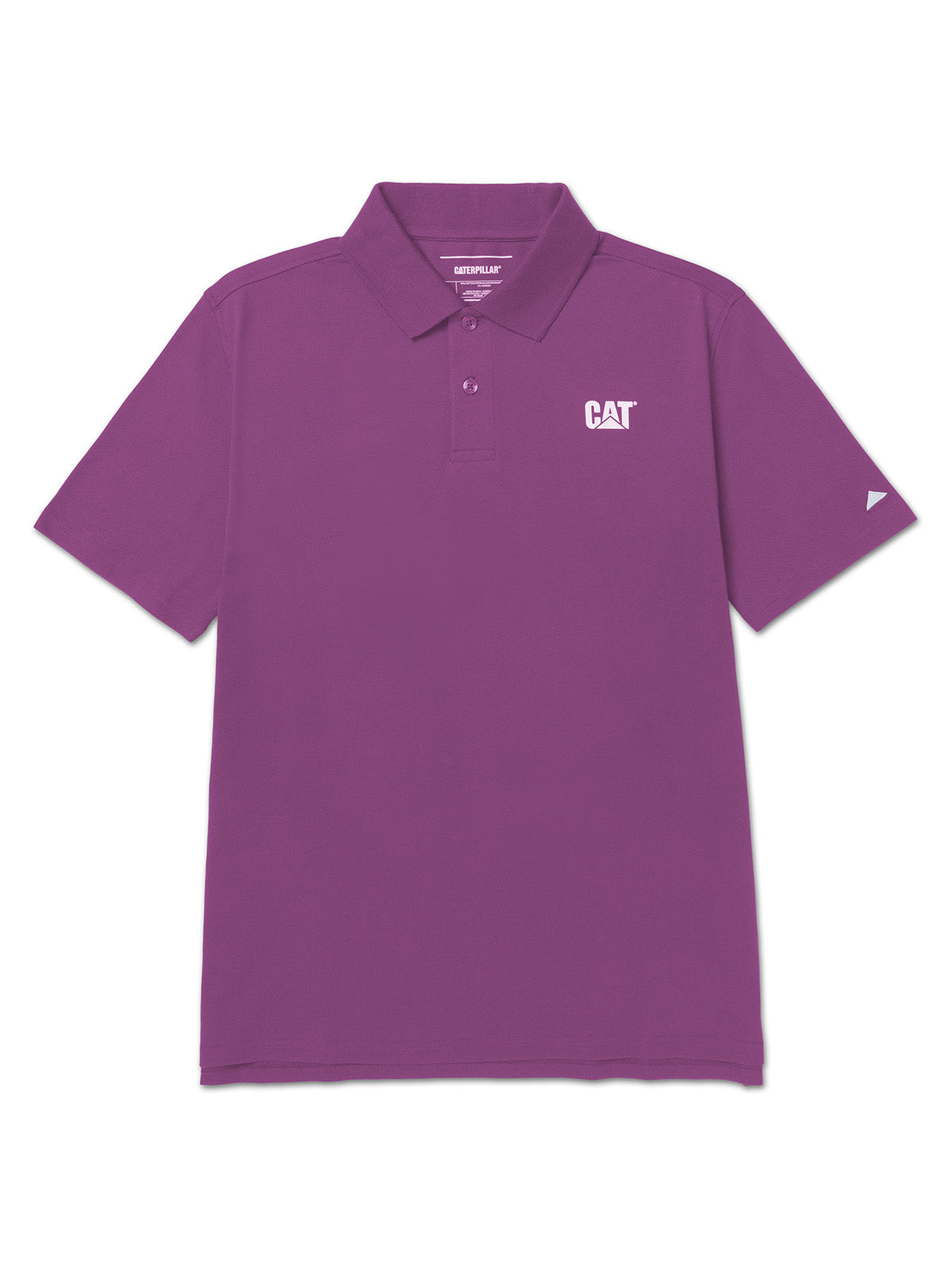 Polera Manga Corta Hombre Cat Logo Pique Morado