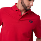 Polera Pique Manga Corta Logo Rojo Cat