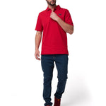 Polera Pique Manga Corta Logo Rojo Cat