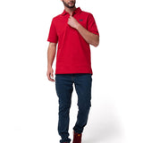 Polera Pique Manga Corta Logo Rojo Cat