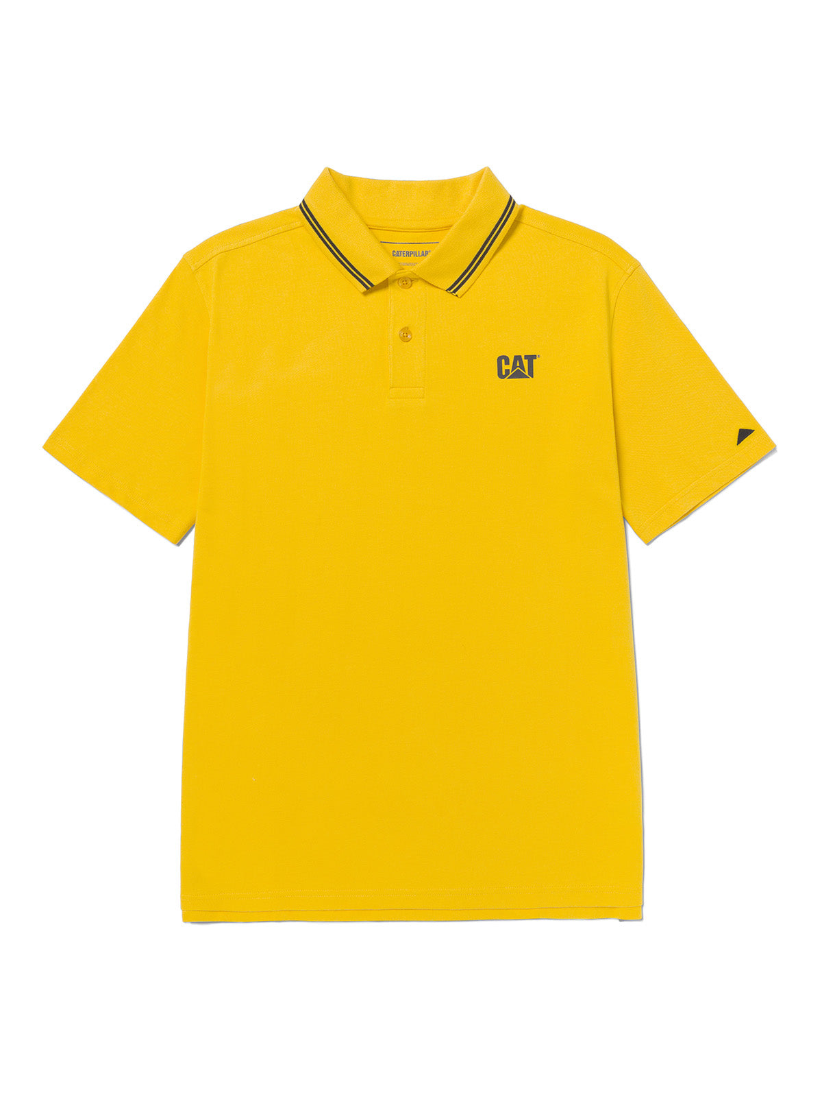 Polera Manga Corta Hombre Cat Logo Pique Amarillo