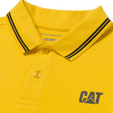 Polera Manga Corta Hombre Cat Logo Pique Amarillo