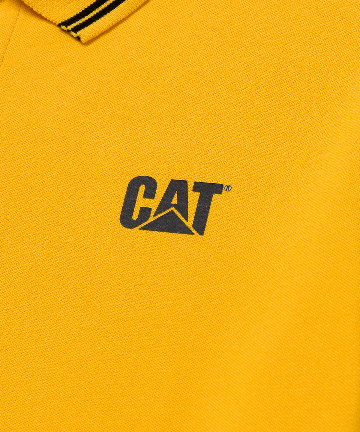 Polera Manga Corta Hombre Cat Logo Pique Amarillo