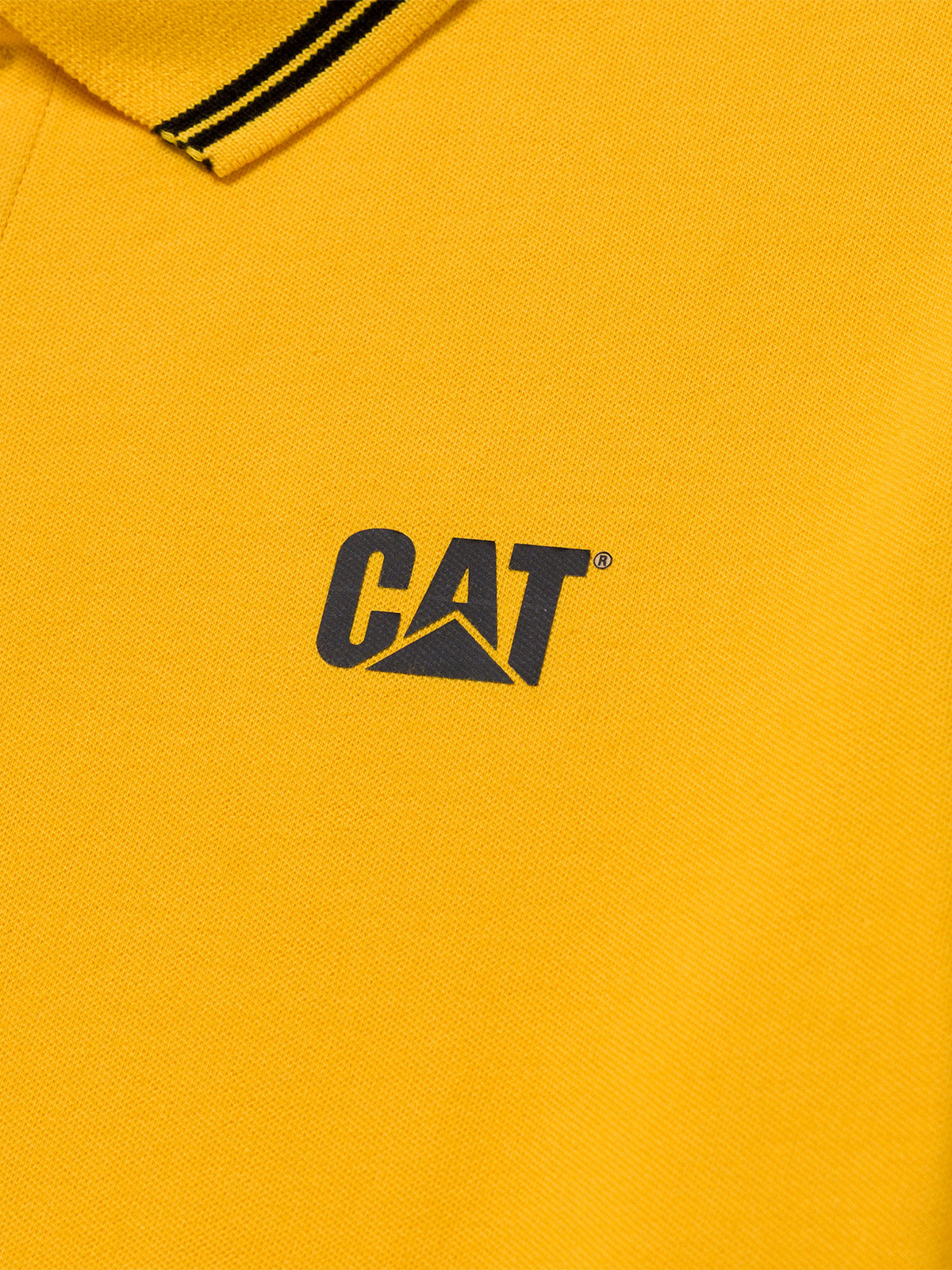 Polera Manga Corta Hombre Cat Logo Pique Amarillo