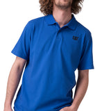 Polera Manga Corta Hombre Cat Logo Pique Azul