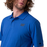 Polera Manga Corta Hombre Cat Logo Pique Azul