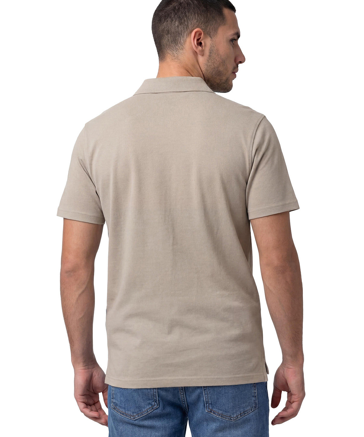 Polera Pique Manga Corta Logo Café Claro Cat