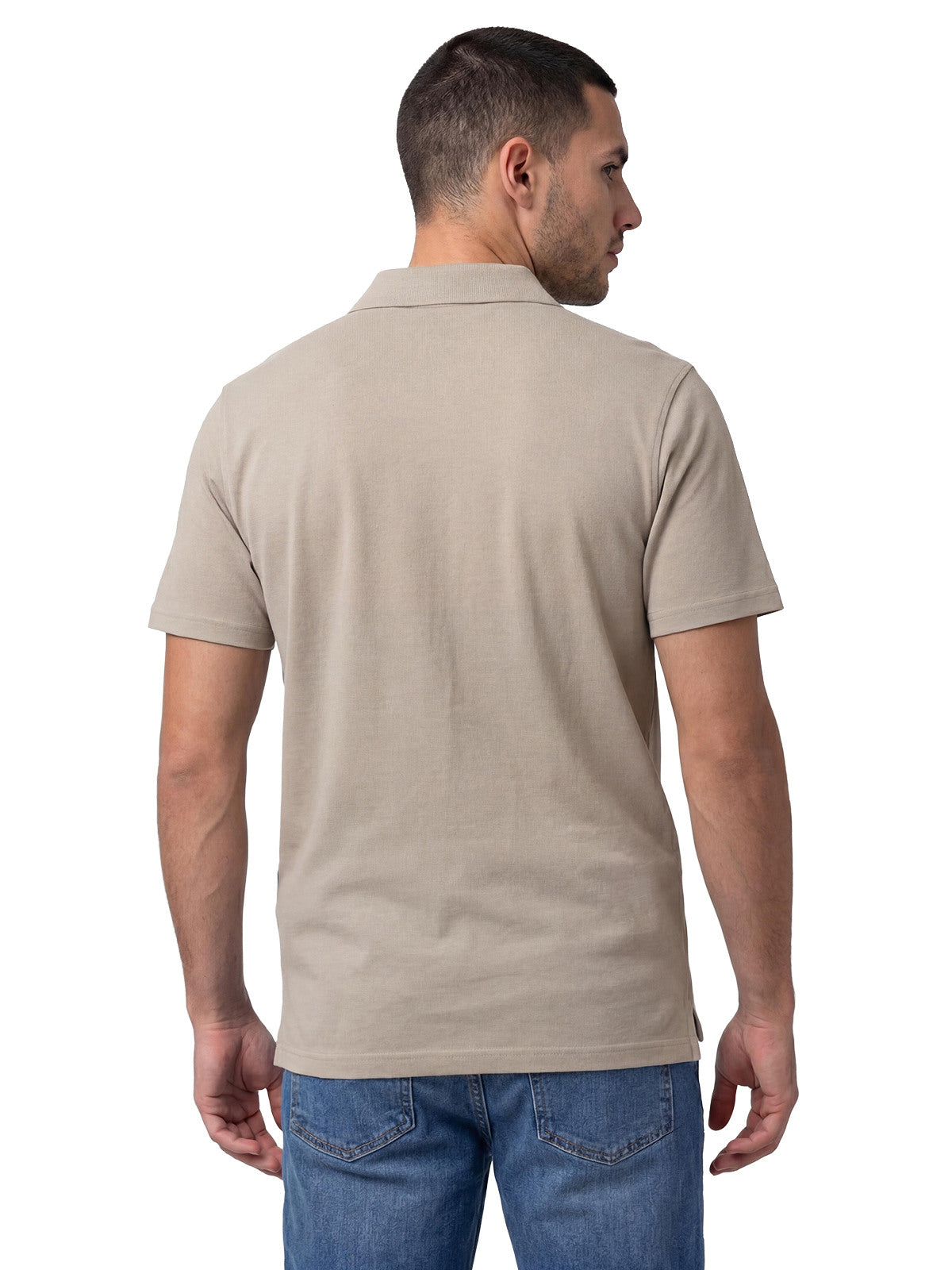 Polera Pique Manga Corta Logo Café Claro Cat