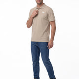 Polera Pique Manga Corta Logo Café Claro Cat