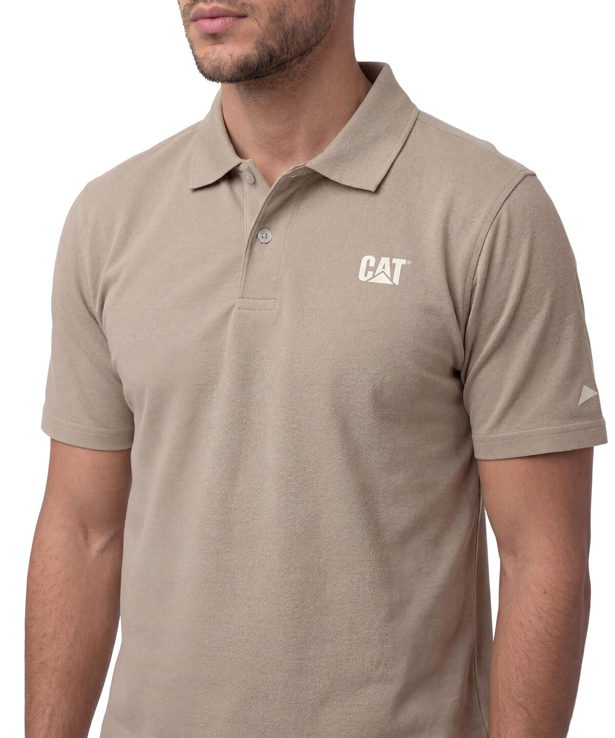 Polera Pique Manga Corta Logo Café Claro Cat