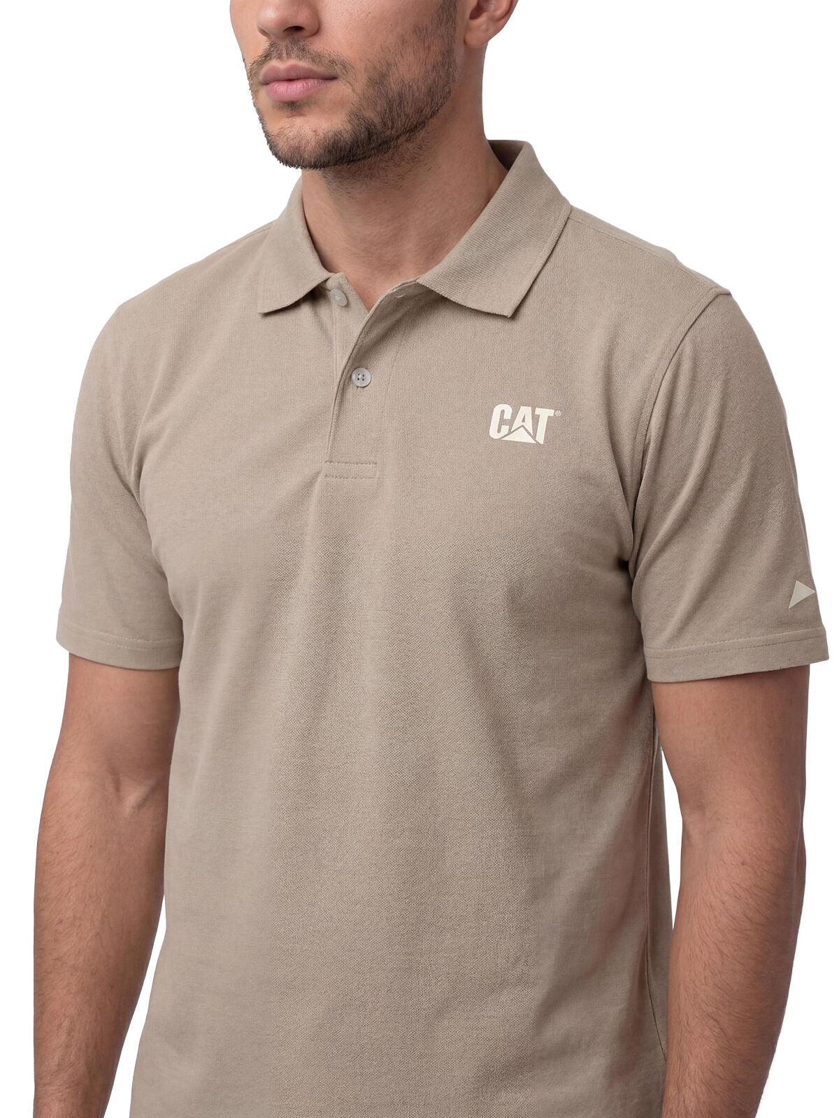 Polera Pique Manga Corta Logo Café Claro Cat