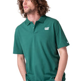 Polera Manga Corta Hombre Cat Logo Pique Verde