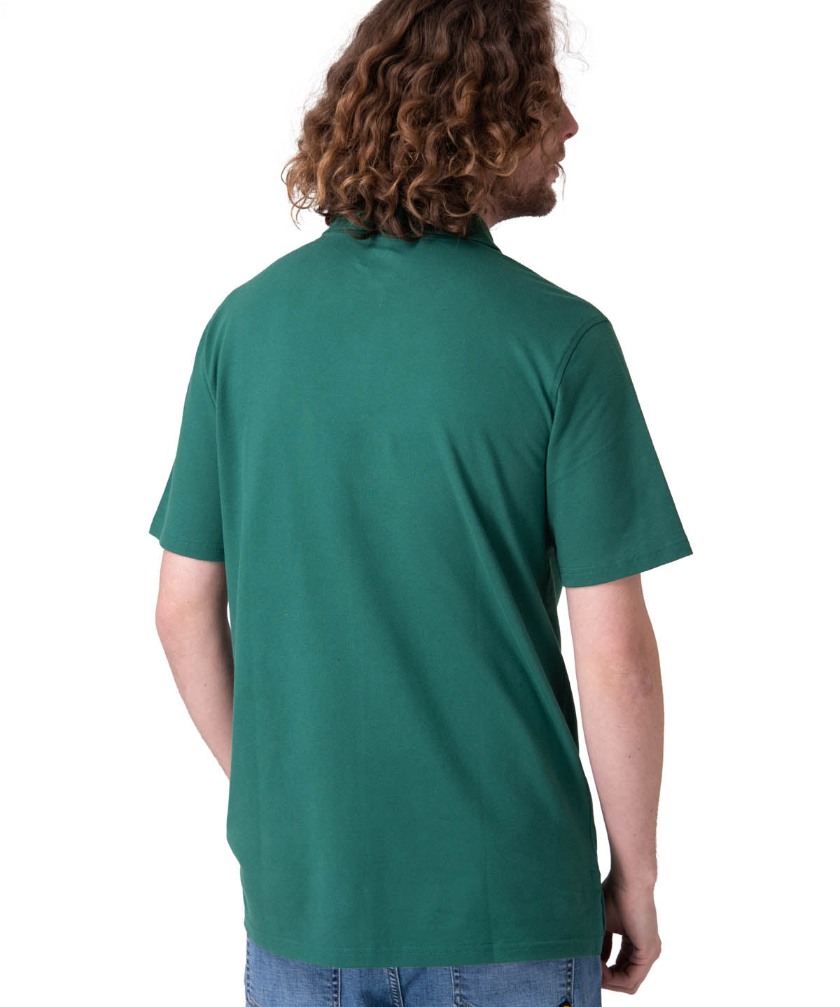 Polera Manga Corta Hombre Cat Logo Pique Verde