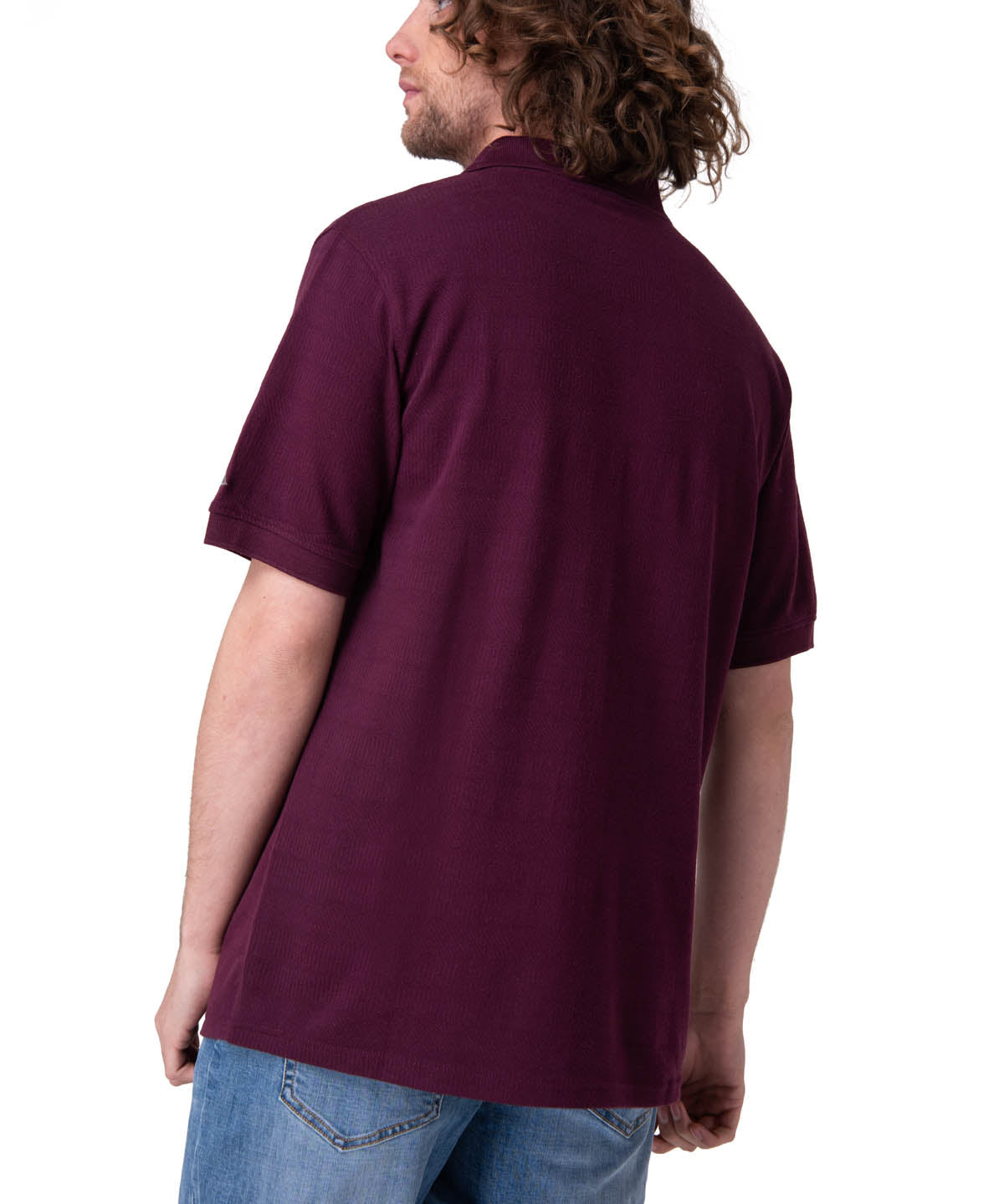 Polera Manga Corta Hombre Cat Logo Pique Morado