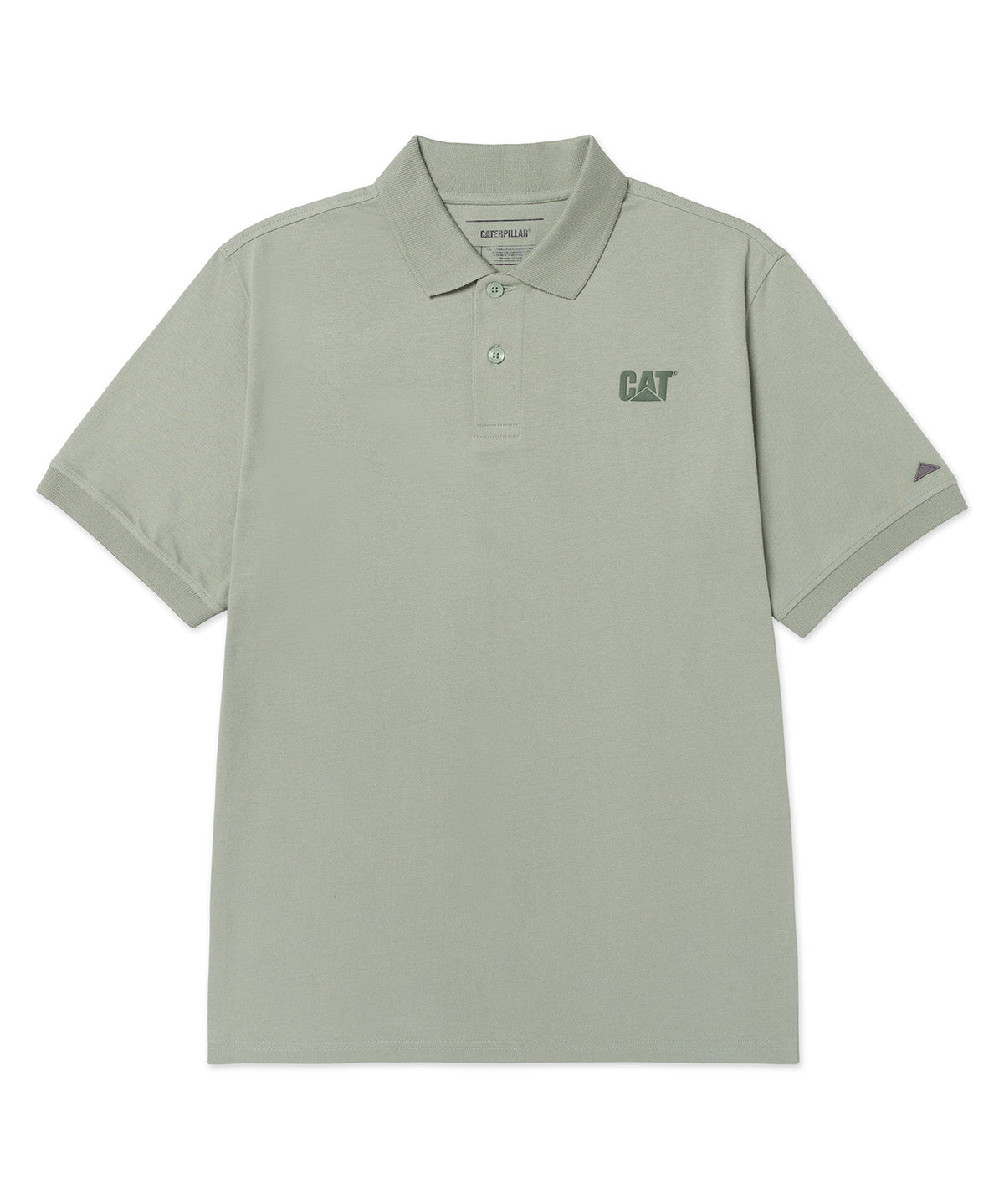 Polera Manga Corta Hombre Cat Logo Pique Verde