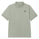 Polera Manga Corta Hombre Cat Logo Pique Verde