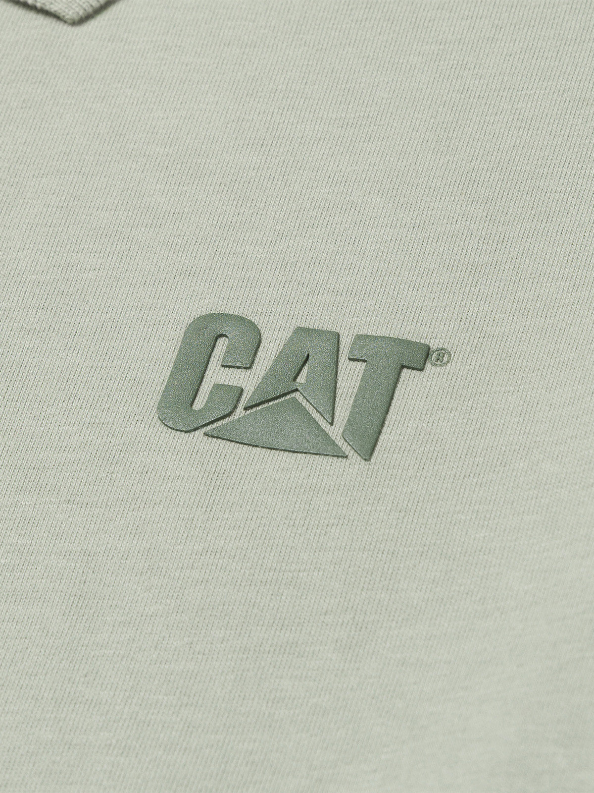 Polera Manga Corta Hombre Cat Logo Pique Verde