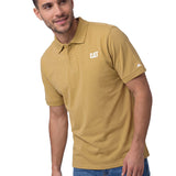 Polera Pique Manga Corta Logo Jersey Amarillo Cat