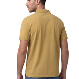 Polera Pique Manga Corta Logo Jersey Amarillo Cat