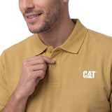 Polera Pique Manga Corta Logo Jersey Amarillo Cat