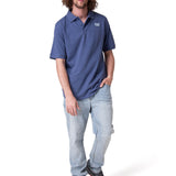 Polera Manga Corta Hombre Cat Logo Pique Azul