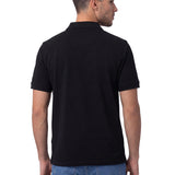 Polera Pique Manga Corta Logo Jersey Negro Cat