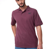 Polera Pique Manga Corta Logo Jersey Burdeo Cat