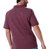 Polera Pique Manga Corta Logo Jersey Burdeo Cat