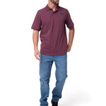 Polera Pique Manga Corta Logo Jersey Burdeo Cat